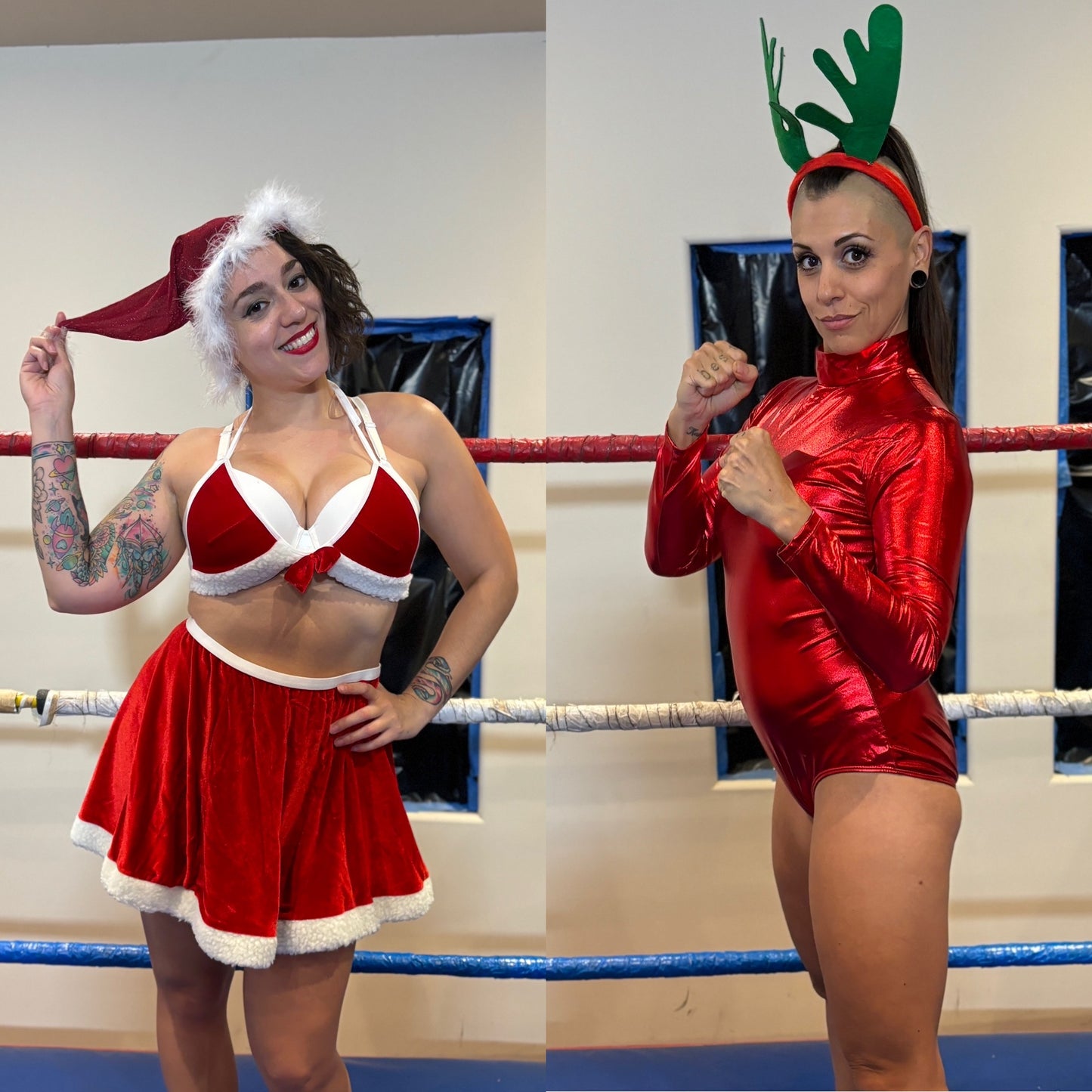 Sexy Mrs. Claus v Super Hot Elf - Women's Wrestling