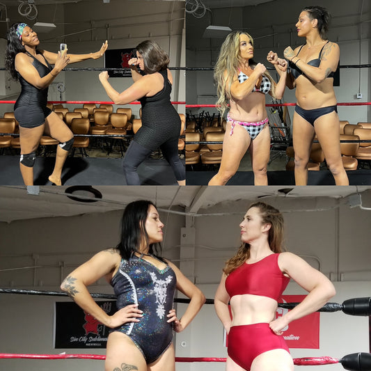 Women's Barefoot Wrestling: Tough Talking Babes Flatten Each Other! (UNCUT!)