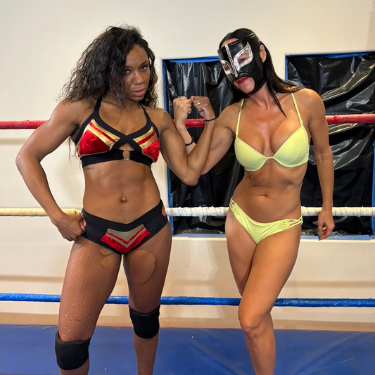Women's Wrestling: Cocoa & Masked Temptress Punish Each Other's Abs!