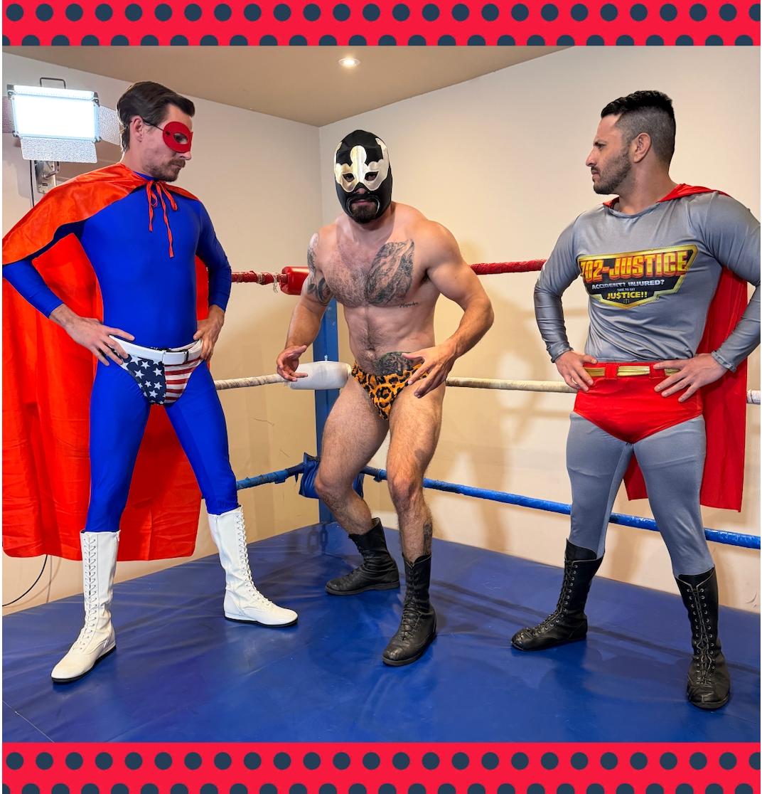 Men’s Wrestling: Two Superheroes Face a Super Villain!